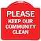 Signmission Please Keep Our Community Clean Heavy-Gauge Aluminum Architectural Sign, 18" x 18", RW-1818-9788 A-DES-RW-1818-9788 - alternate 1
